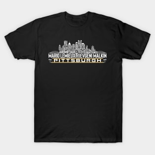 Pittsburgh Hockey Team All Time Legends, Pittsburgh City Skyline T-Shirt